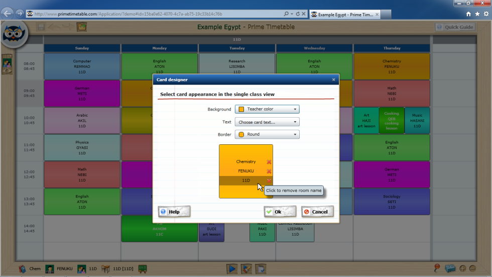 timetable school template